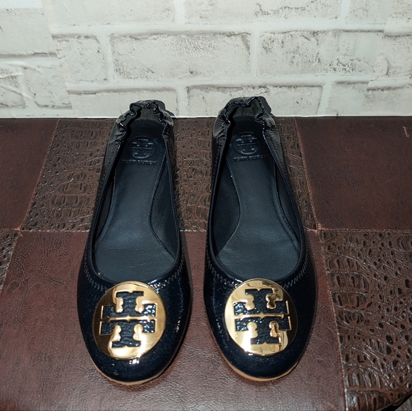 Tory Burch Reva Navy/Gold size 9.5 - Picture 1 of 12